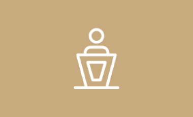 Election Candidate icon - person standing at lectern