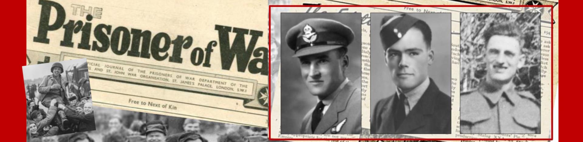 Black and white photos of men in military uniform from World War II.