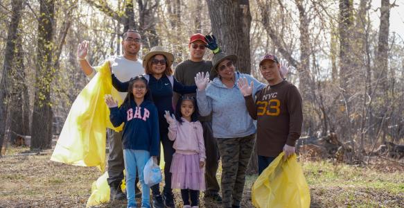 residents cleaning up