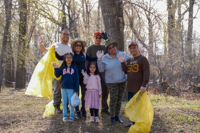 residents cleaning up