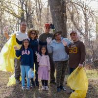 residents cleaning up