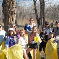 residents cleaning up